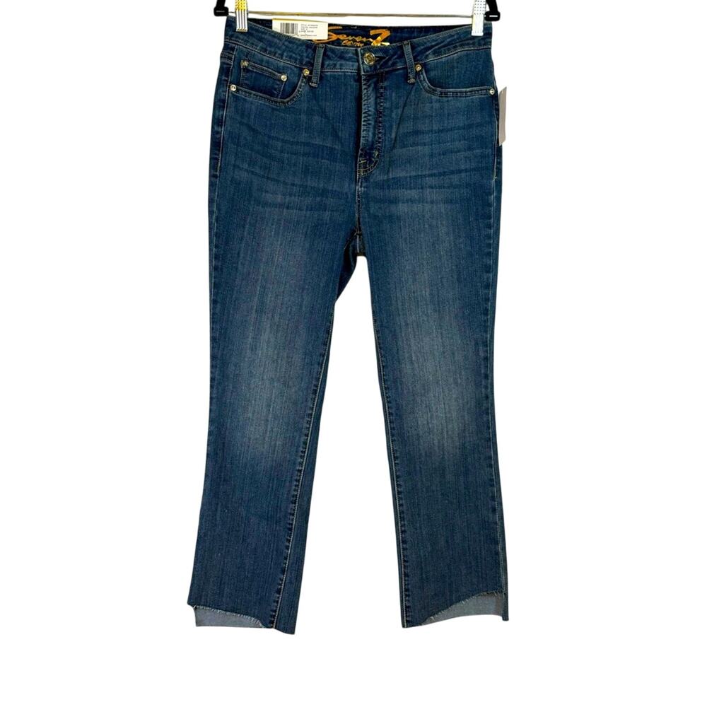 NWT Seven7 High Rise Dark Wash Denim Cropped Jeans Size 8 1339